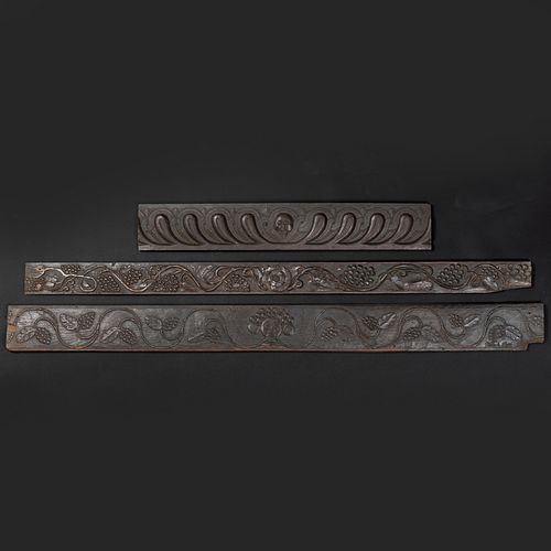 THREE CARVED OAK ARCHITECTURAL