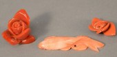 THREE CARVED PIECES OF CORAL,