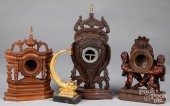 THREE CARVED POCKET WATCH HUTC