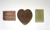     	Three carved  stone paper