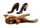 THREE CARVED WOOD ITEMS INCLUD