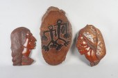 THREE CARVED WOOD WALL HANGING