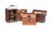 THREE CASED BRASS SURVEYOR TRA