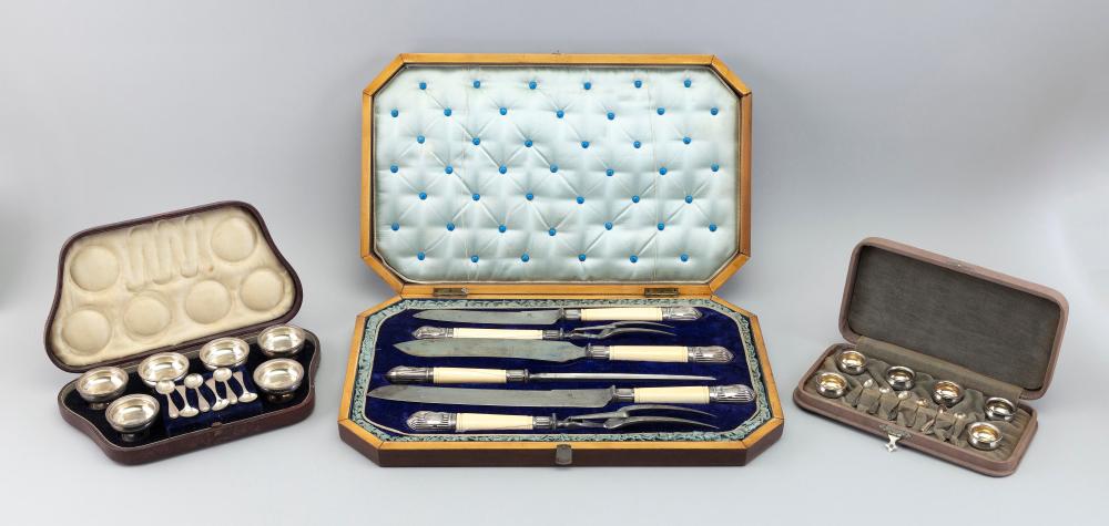 THREE CASED ENGLISH SILVER