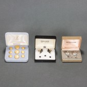 THREE CASED SETS OF MEN'S CUFF