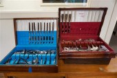 THREE CASED SILVER PLATE AND S