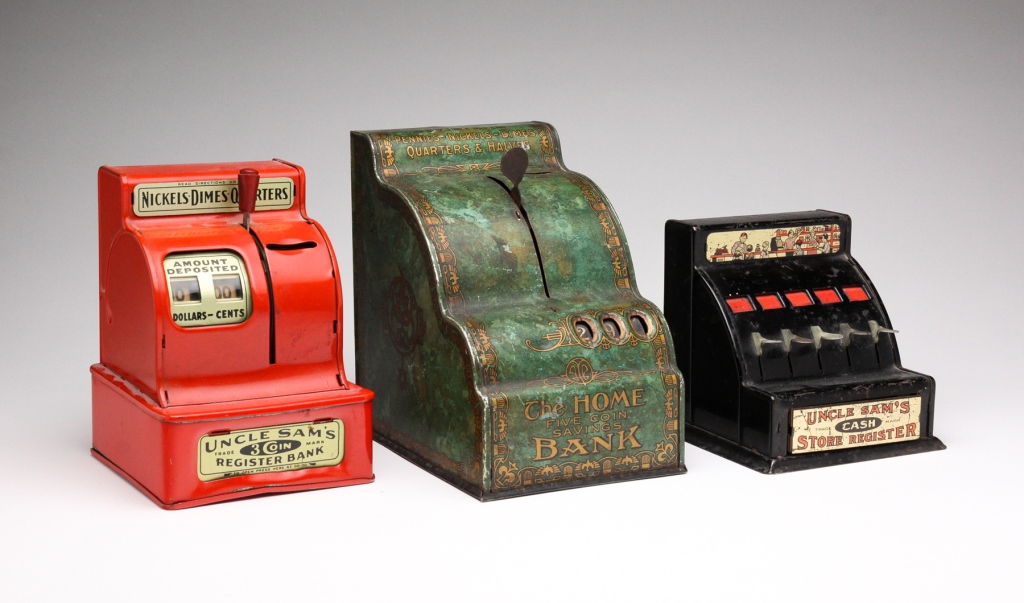 THREE CASH REGISTER BANKS.