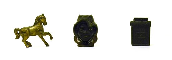 Three cast iron banks including:
