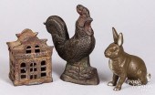 THREE CAST IRON BANKSThree cas