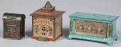 THREE CAST IRON BANKSThree cas
