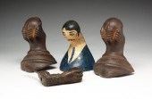 THREE CAST IRON BATHTUB FEET A