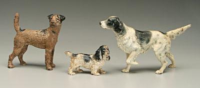 Three cast iron dog doorstops:
