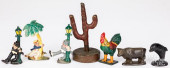 THREE CAST IRON DRUNK BOTTLE O