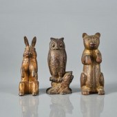 THREE CAST IRON FIGURAL BANKS1