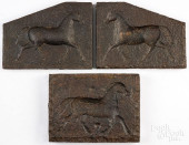 THREE CAST IRON HORSE WEATHERV