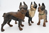THREE CAST IRON HUBLEY BULLDOG