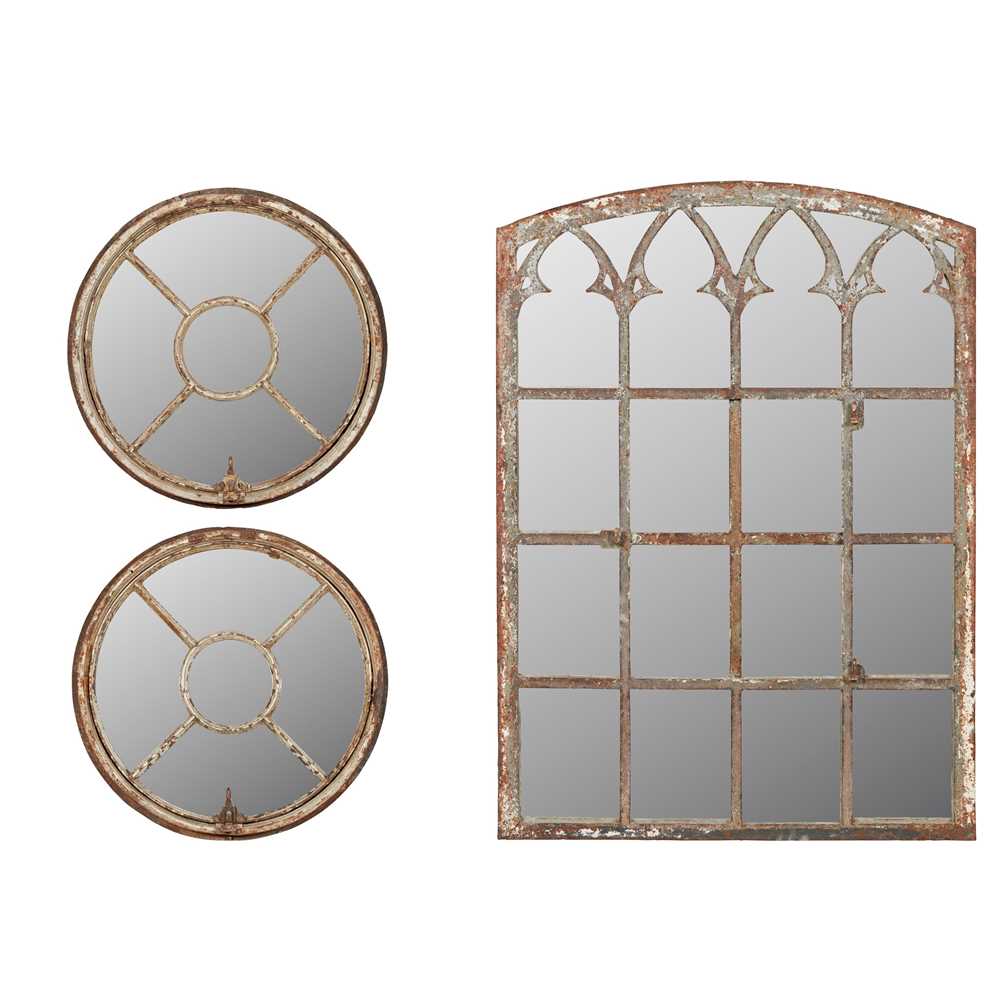THREE CAST-IRON MIRRORS 19TH