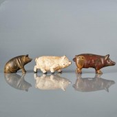 THREE CAST IRON PIGGY BANKS19t
