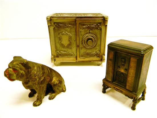 Three cast iron still banks