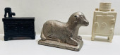 THREE CAST IRON STILL BANKS -