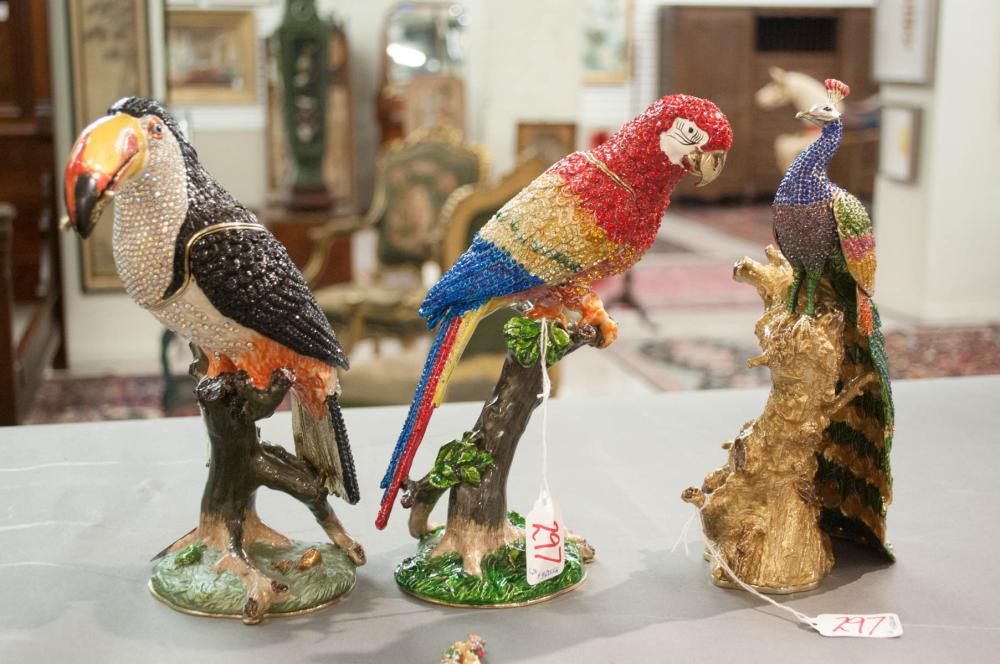 THREE CAST METAL "HIDDEN TREASURES"