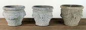 THREE CAST STONE LION MASK GAR