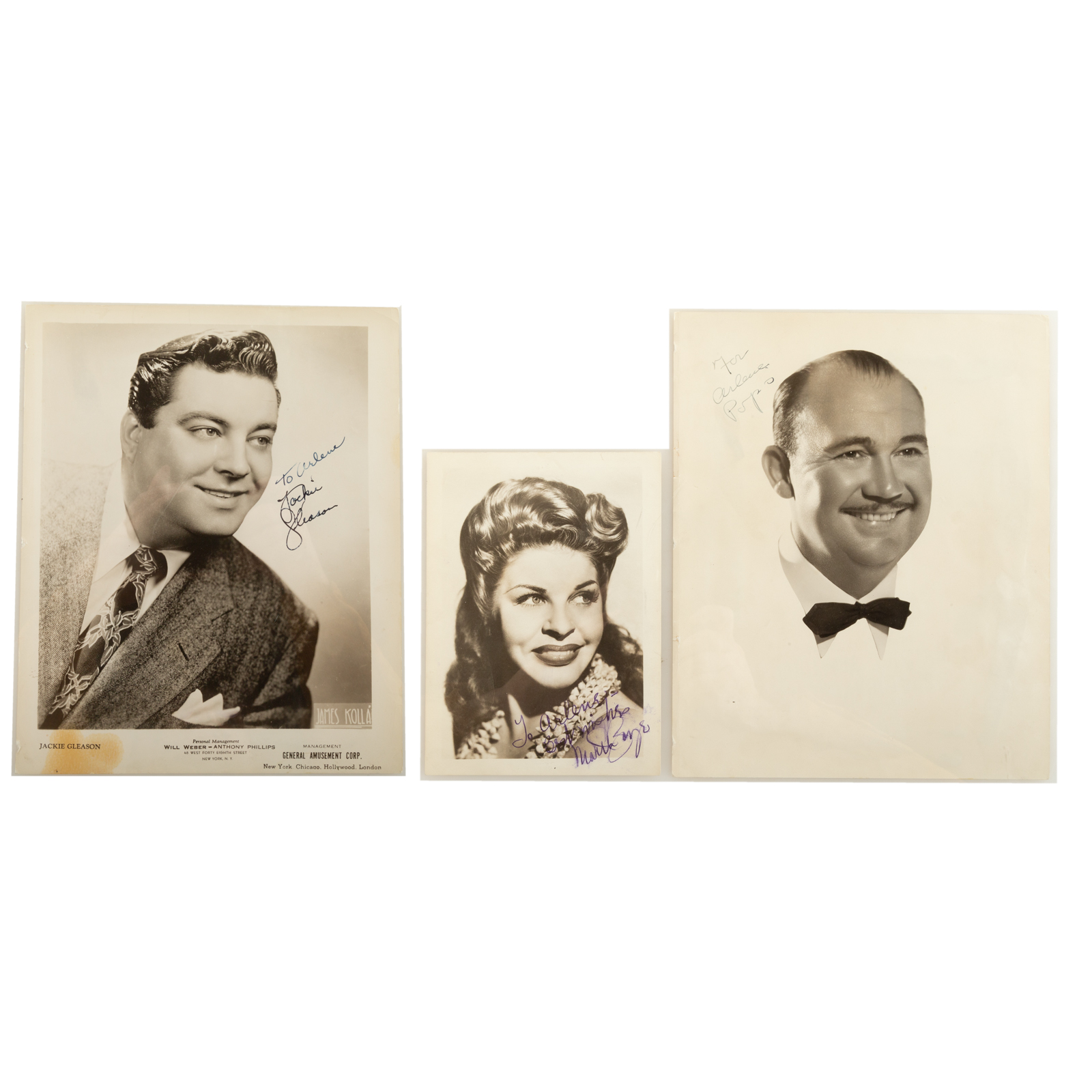 THREE CELEBRITY AUTOGRAPHED