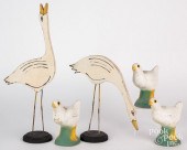 THREE CEMENT CHICKS, MID 20TH