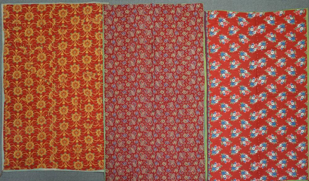 THREE CENTRAL ASIAN BED COVERS/WALL