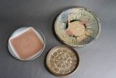 THREE CERAMIC CHARGERS, JAPANE