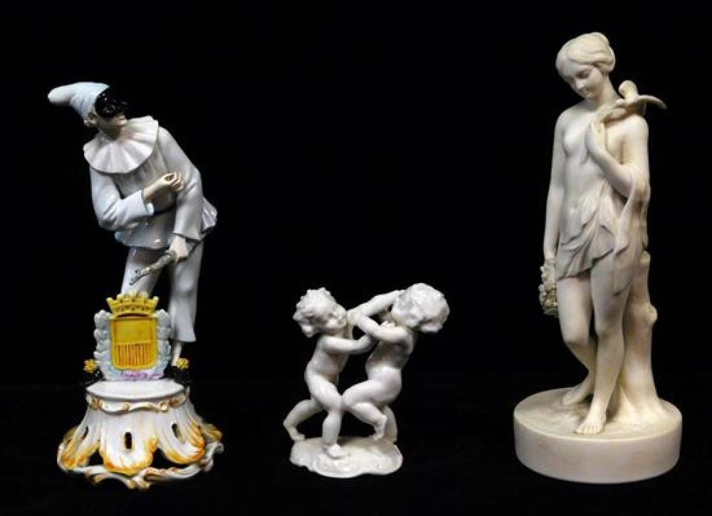 THREE CERAMIC FIGURINES, 20TH C.,