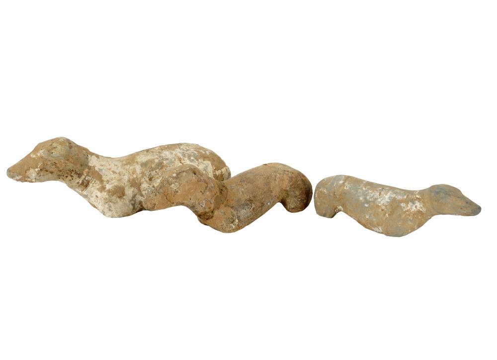THREE CERAMIC FUNERARY DOG