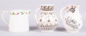 THREE CERAMIC MILK JUGS, 19TH