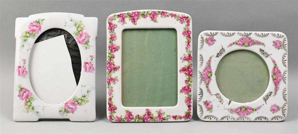 THREE CERAMIC PICTURE FRAMES