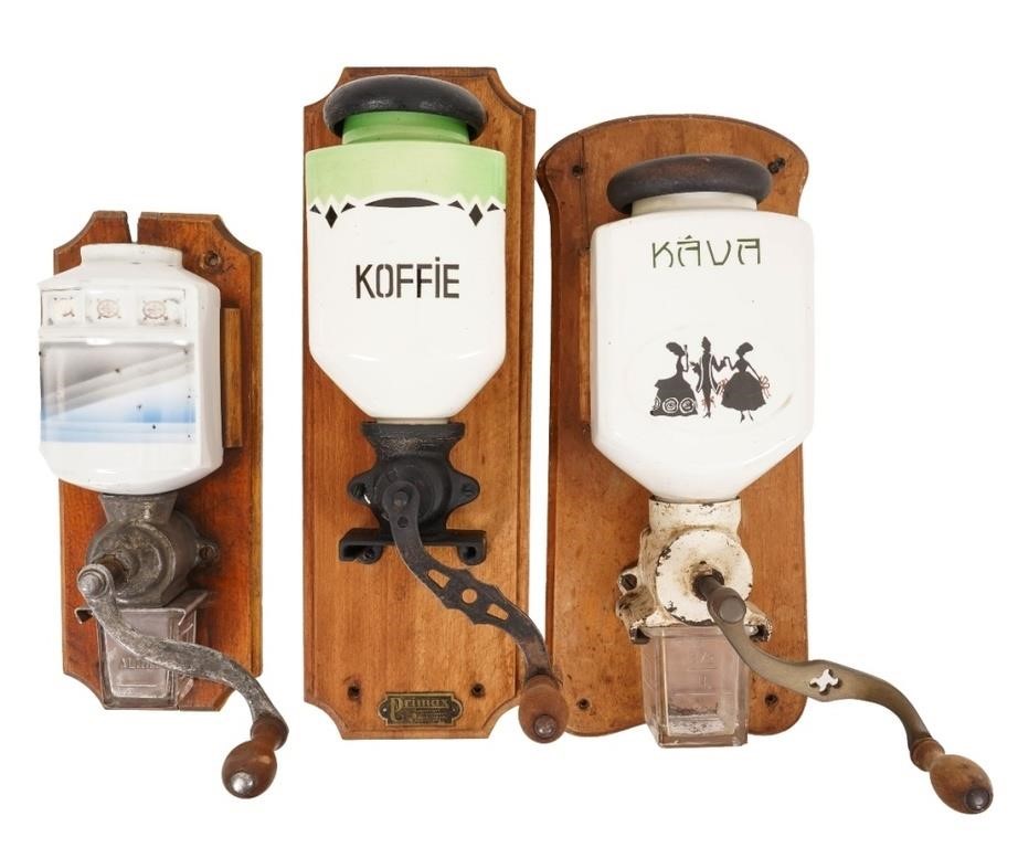 Three  ceramic wall mount coffee