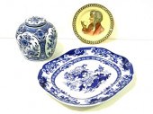 Three ceramics including: larg