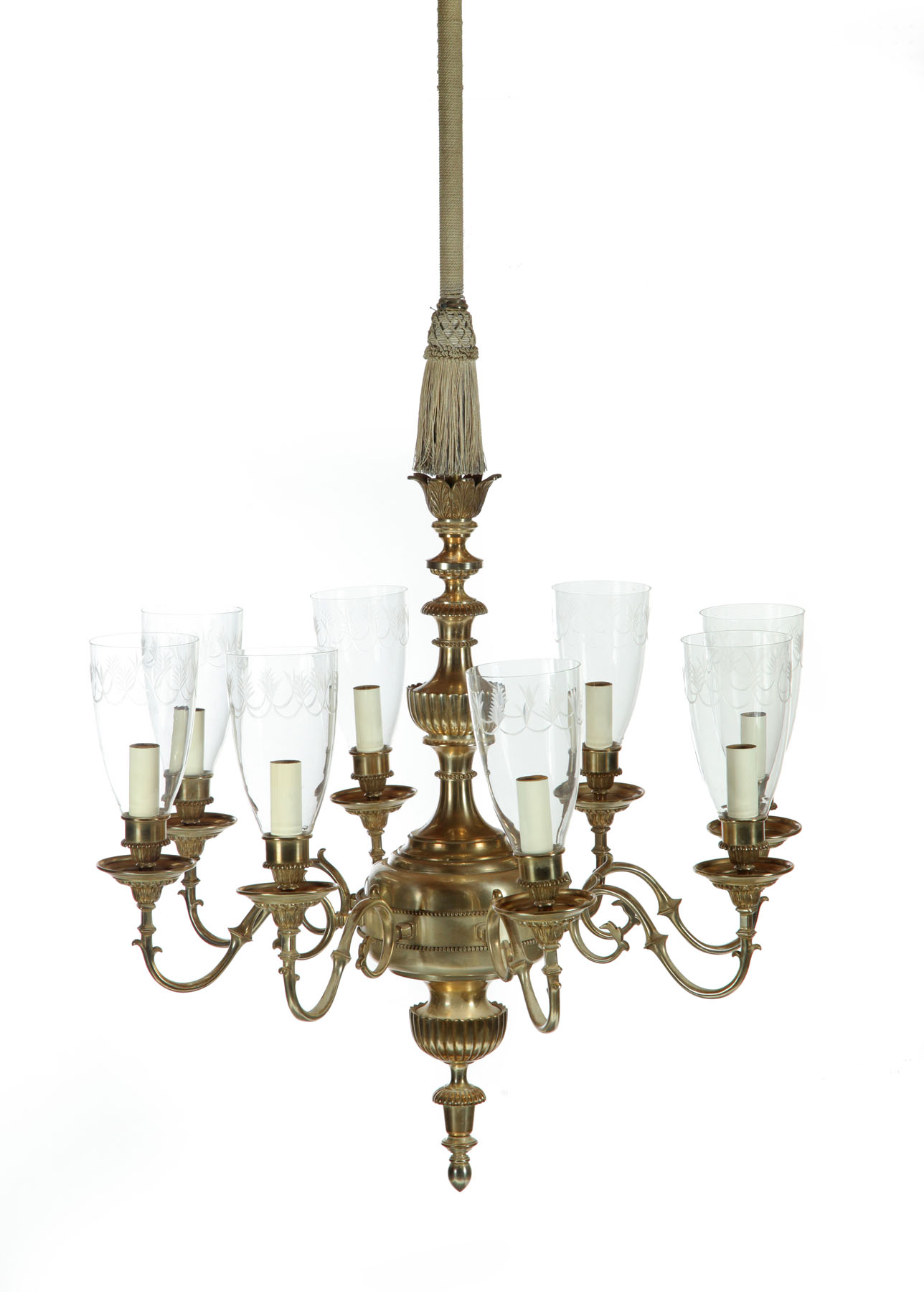 THREE CHANDELIERS AND SIX