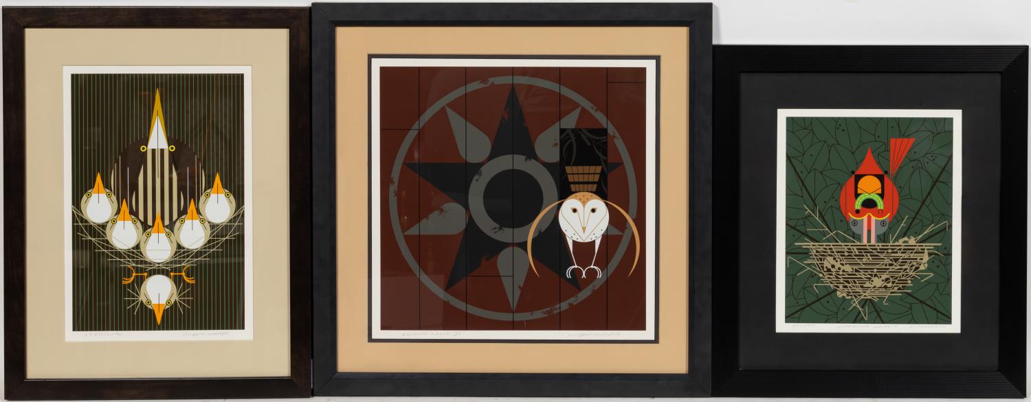 THREE CHARLEY HARPER BIRD MOTIF