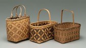 Three Cherokee baskets: one ri