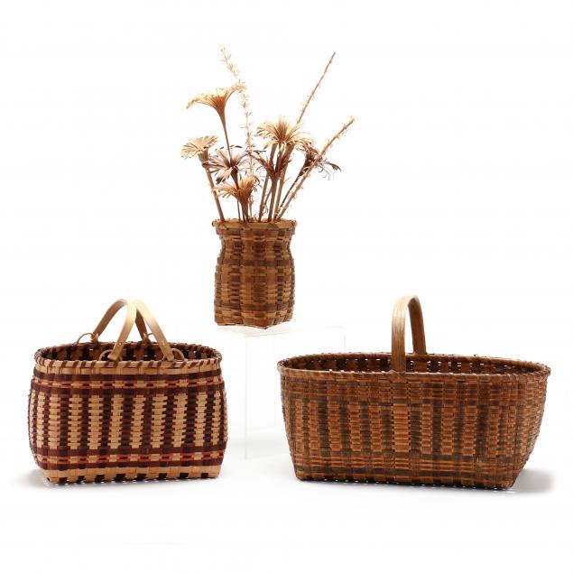 THREE CHEROKEE BASKETS Two are late