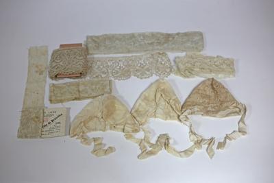 Three children's lace bonnets and