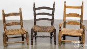 THREE CHILD'S LADDERBACK CHAIR