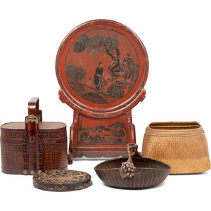 Three Chinese Baskets and Two
