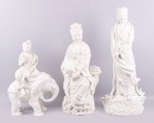 THREE CHINESE BLANC-DE-CHINE F