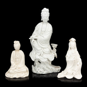 Three Chinese Blanc-de-Chine