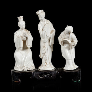 Three Chinese Blanc-de-Chine