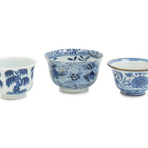 Three Chinese Blue and White