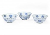 THREE CHINESE BLUE AND WHITE P