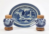 THREE CHINESE BLUE AND WHITE E