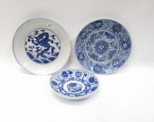 THREE CHINESE BLUE AND WHITE P
